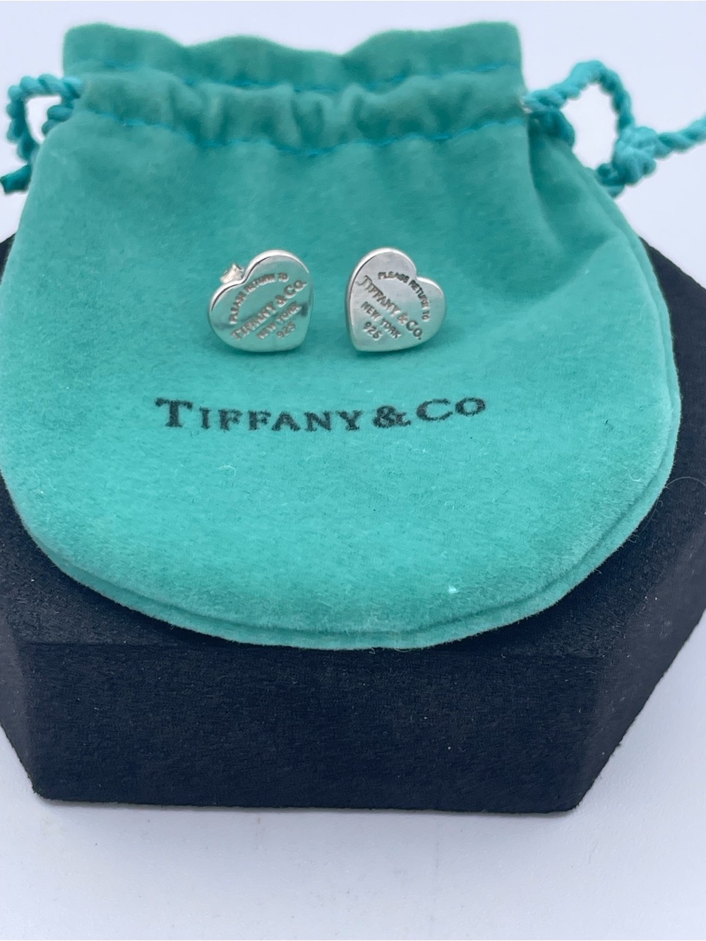 Tiffany & Co. Return to Tiffany Heart Stud Earrings Sterling Silver 925 Mini - Picture 5 of 6
